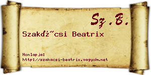 Szakácsi Beatrix névjegykártya